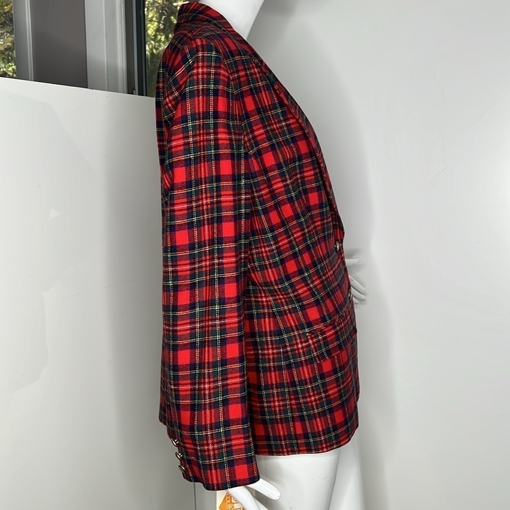 Pendleton Size 16 Wool Tartan Red Green Blue Blazer Fully Lined New with Tags - Picture 4 of 12